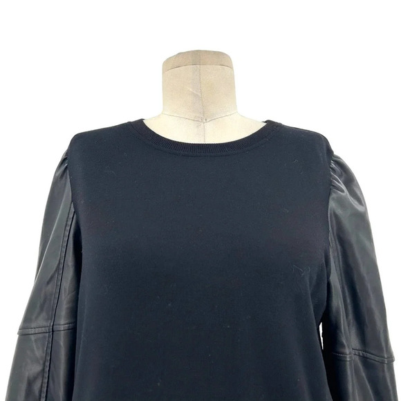 Generation Love Finley Faux Leather Sleeve Sweatshirt‎ Black Size XS - Picture 3 of 9